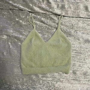 Shein Fuzzy Mint Green Crop Tank